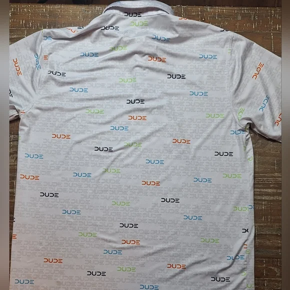 Waggle Polo Golf Shirt DUDE Wipes Men's Multicolor Size XL Polyester Spandex - Picture 3 of 6